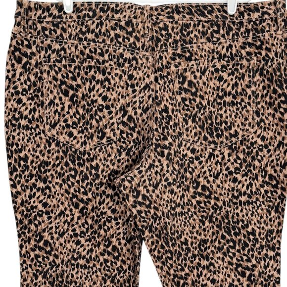 Terra & Sky Women Straight Stretch Brown Black Leopard Denim Jeans Plus 22WP NWT - Picture 4 of 10